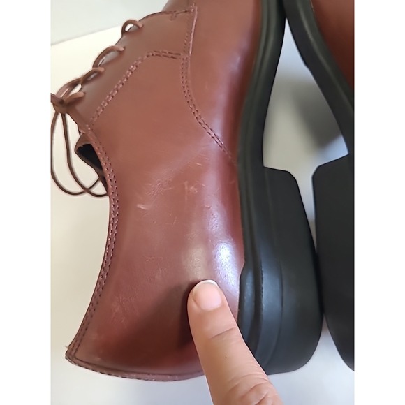 ROCKPORT Men\'s Lace-Up Model APM7016F Leather Brown Shoes‎ Loafers Size 10M EUC